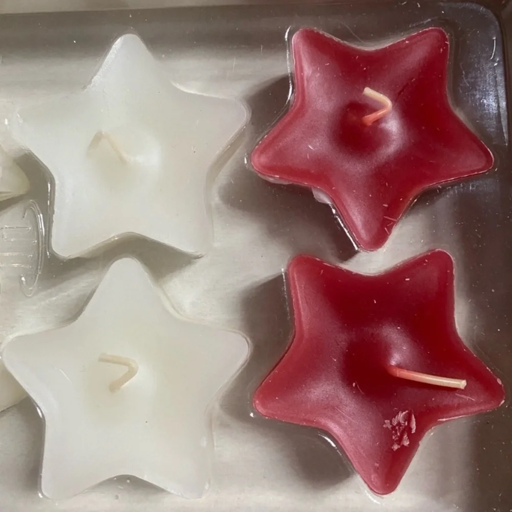 PartyLite Star-Shaped Floating Candles - Red, White, and